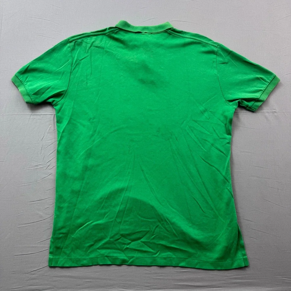 Polo Ralph Lauren Mens Green Short Sleeve Pique Polo Shirt Purple Pony Large